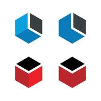 Set Hexagon Box Logo Template Illustration Design. EPS 10. vector