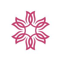 Tulip or Rose Flower Ornamental Logo Template Illustration Design. EPS 10. vector