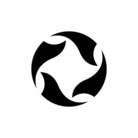 Black Circle Decorative Flower Logo Template Illustration Design. EPS 10. vector