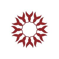 Red Abstract Star Flower Decorative Logo Template Illustration Design. EPS 10. vector