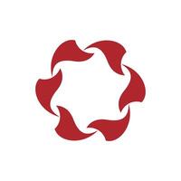 Red Star Circle Flower Logo Template Illustration Design. EPS 10. vector