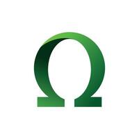Green Color Omega Symbol Logo Template Illustration Design. EPS 10. vector
