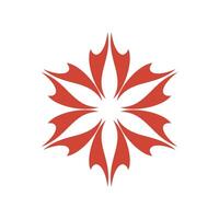 Orange Ornamental Star Flower Logo Template Illustration Design. EPS 10. vector