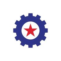 Star and Gear Logo Template Illustration Design. EPS 10. vector