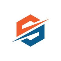 Swoosh Letter S Hexagon Shape Logo Illustration Design. EPS 10. vector