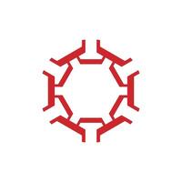 Red Decorative Hexagon Shape Illustration Design. EPS 10. vector