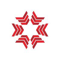 Red Star Arrows Decorative Logo Template Illustration Design. EPS 10. vector