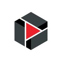 Play Button Inside Hexagon Shape Illustration Design. EPS 10. vector