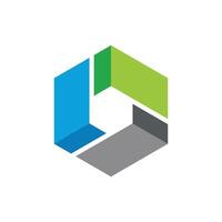 Box Hexagon Shape Colorful Logo Illustration Design. EPS 10. vector