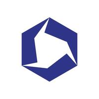 Abstract Blue Propeller Hexagon Shape Logo Illustration Design. EPS 10. vector