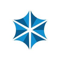 Abstract Hexagonal Shape Blue Star Decorative Illustration Design. EPS 10. vector