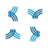 set Blue line K letter logo template Illustration Design. EPS 10. vector