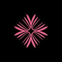 Ornamental blossom pink flower logo template eps 10 vector