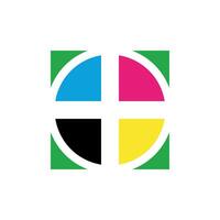 Ink Color Logo for Printing Company Illustration Design. EPS 10. vector