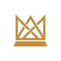 Simple Elegant Gold Crown Line Logo Template Illustration Design. EPS 10. vector