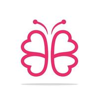 Pink Butterfly Heart Wing Logo Template Illustration Design. EPS 10. vector