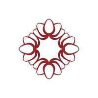 Red Wreath Flower Logo Template Illustration Design. EPS 10. vector