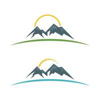 Set Colorful Mountain and Swoosh Logo Template Illustration Design. EPS 10. vector