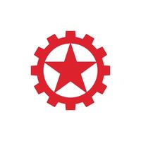 Red Star and Gear Logo Template Illustration Design. EPS 10. vector
