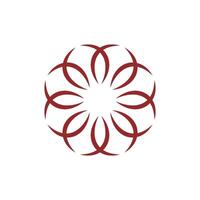 Abstract Ornamental Red Swoosh Lines Flower Logo Template Illustration Design. EPS 10. vector
