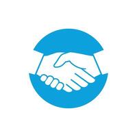 Handshake Blue Circle Logo Template Illustration Design. EPS 10. vector