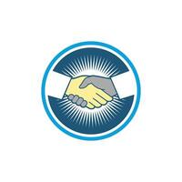 Handshake Circle Emblem Logo Template Illustration Design. EPS 10. vector