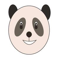 Cute panda face with big eyes and a happy expression. illustration. vector