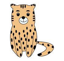 Cute leopard character with spotted fur. illustration. vector