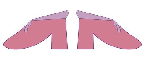 Stylish pink high-heeled shoes with a bow design. illustration. vector
