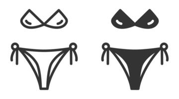 Simple bikini icons with clean lines. vector