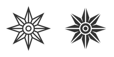 Stylized star with sharp, detailed layers. vector