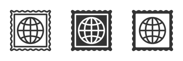 Stamp design featuring globe symbol. vector