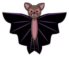 Bat character with a human face and playful design elements vector