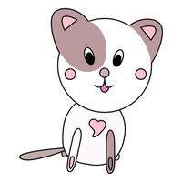 Adorable kitten character with big eyes and a happy expression vector