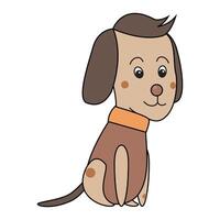Adorable cartoon dog with a happy expression and brown fur vector