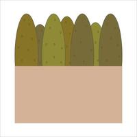 illustration of a box filled with fresh cucumbers, representing organic vegetables and healthy produce. vector