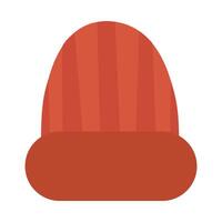 illustration of a red striped winter beanie, featuring a bold, simple design with warm colors, perfect for cold weather apparel themes. vector