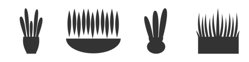 silhouettes of various plants in pots, ideal for minimalist, nature, and botanical-themed designs. vector