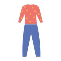 illustration of a red polka-dot sweater and blue pants, perfect for casual wear, fashion design, and apparel collections. vector