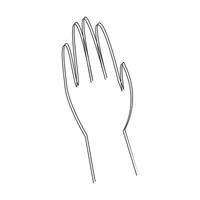outline of a simple hand shape in a glove. vector