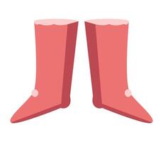 illustration of simple pink boots with button detail. vector