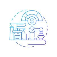 Cost leadership blue gradient concept icon. Competitive advantage performance. Business financial strategy. Round shape line illustration. Abstract idea. Graphic design. Easy to use in brochure vector