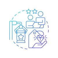 Differentiation blue gradient concept icon. Unique products and services. Competitive advantage of business. Round shape line illustration. Abstract idea. Graphic design. Easy to use in article vector