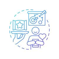 Defensive strategy blue gradient concept icon. Offering high quality products. Competitive business management. Round shape line illustration. Abstract idea. Graphic design. Easy to use in article vector