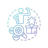 Strengths blue gradient concept icon. Resource and capacity for goals achievement. SWOT analysis of business. Round shape line illustration. Abstract idea. Graphic design. Easy to use in article vector
