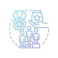 Competitive advantage blue gradient concept icon. Produce better goods and services. Business marketing strategy. Round shape line illustration. Abstract idea. Graphic design. Easy to use in article vector