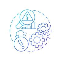 Threats blue gradient concept icon. Potential commercial company damage. SWOT analysis in business planning. Round shape line illustration. Abstract idea. Graphic design. Easy to use in brochure vector