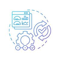 Process benchmarking blue gradient concept icon. Find ways to improve specific tasks. Business data analytics. Round shape line illustration. Abstract idea. Graphic design. Easy to use in article vector