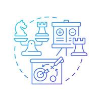 Strategic benchmarking concept icon. Improving company positions. Business processes analytics. Round shape line illustration. Abstract idea. Graphic design. Easy to use in article vector