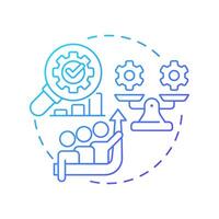 Internal benchmarking blue gradient concept icon. Identify best practices. Business processes comparison. Round shape line illustration. Abstract idea. Graphic design. Easy to use in article vector